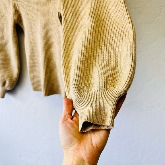 Line & Dot Puff Sleeve Ribbed Turtleneck Sweater XS - Picture 5 of 9